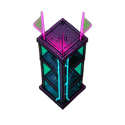 Tour du Château (Cyberpunk) — sprite pixel art 256×256