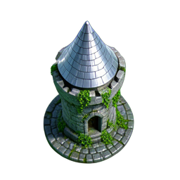 城堡塔 (HD-2D) — 256×256 像素游戏素材