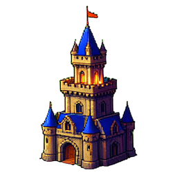 Burgturm — 256×256 Pixel-Art-Sprite
