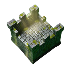 Castle Wall (HD-2D) — 256×256 pixel art sprite