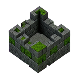 Muro do Castelo (Voxel) — sprite pixel art 256×256