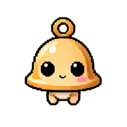 Coleira de gato sino — sprite pixel art 256×256
