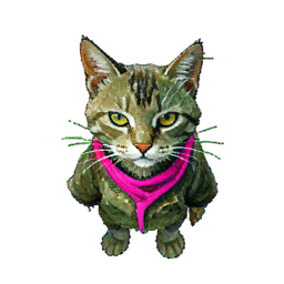 Cat Girl Adventurer (Atmospheric) - 256x256 pixel art sprite