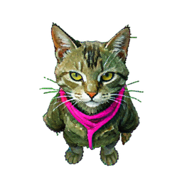 Cat Girl Adventurer (Atmospheric) — 256×256 pixel art sprite