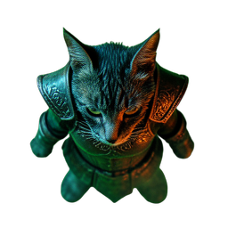 Katzenmädchen Abenteurerin (Filmisch) — 256×256 Pixel-Art-Sprite