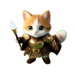 Cat Girl Adventurer (HD-2D) — 256×256 pixel art sprite