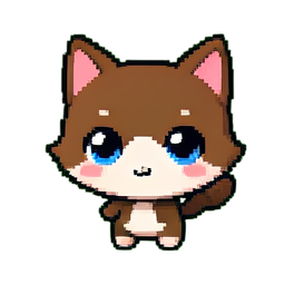 Cuillère à sable pour chat — sprite pixel art 256×256