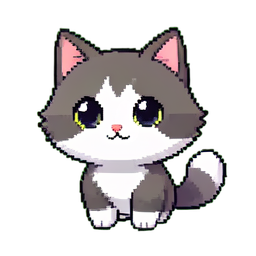 Chat Maine Coon — sprite pixel art 256×256