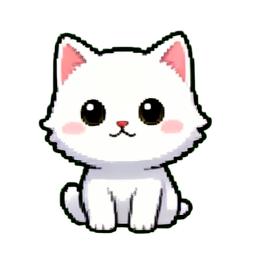 ペルシャ白猫 — 256×256 ピクセルアートスプライト