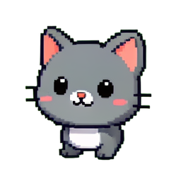 고양이 장난감 쥐 — 256×256 픽셀 아트 스프라이트