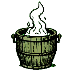 Casserole verte bouillonnante (Flamme) — sprite pixel art 256×256