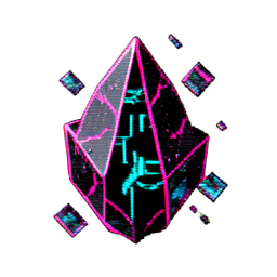 Cave Crystal (Cyberpunk) - 256x256 pixel art sprite