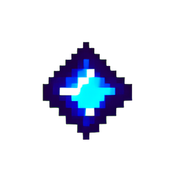 Höhlenkristall (Niedrigauflösung) — 256×256 Pixel-Art-Sprite