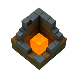 Cave Entrance (Voxel) - 256x256 pixel art sprite