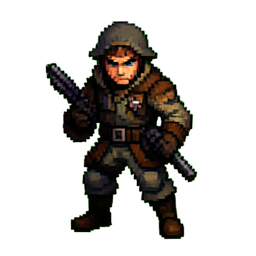 Explorador da caverna — sprite pixel art 256×256