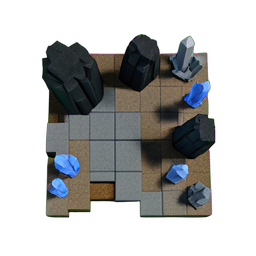 동굴 바닥 (Voxel) — 256×256 픽셀 아트 스프라이트