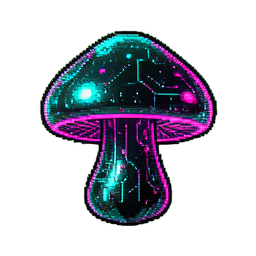 Cave Mushroom (Cyberpunk) - 256x256 pixel art sprite