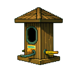 Zedernvogelgefütter (Holz) — 256×256 Pixel-Art-Sprite