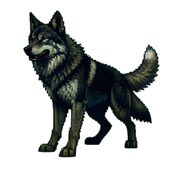 Montura Lobo Derecho Celestial — sprite pixel art 256×256