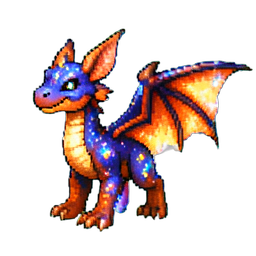 Cría de dragón celestial — sprite pixel art 256×256