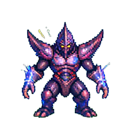 Compañero Golem Celestial — sprite pixel art 256×256