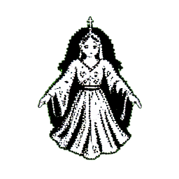 Sacerdotisa Celestial (1-Bit) — sprite pixel art 256×256
