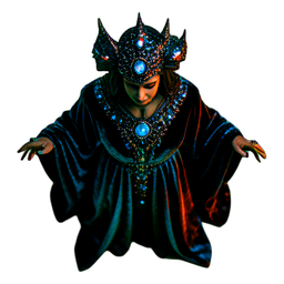 Sacerdotisa Celestial (Cinemático) — sprite pixel art 256×256
