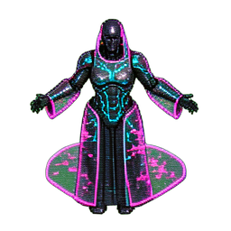 Sacerdotisa Celestial (Cyberpunk) — sprite pixel art 256×256