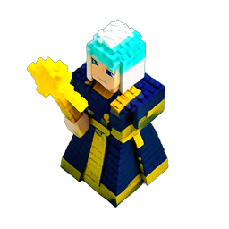 Celestial Priestess (Voxel) - 256x256 pixel art sprite