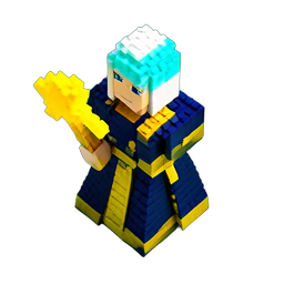 Sacerdotisa Celestial (Voxel) — sprite pixel art 256×256