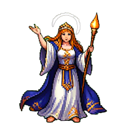 Celestial Priestess - 256x256 pixel art sprite