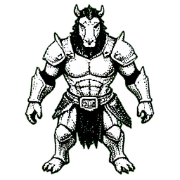 Centaur-Krieger (1-Bit) — 256×256 Pixel-Art-Sprite