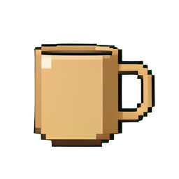 Tasse à café en céramique — sprite pixel art 256×256