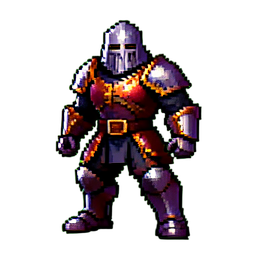 Guerreiro da corrente — sprite pixel art 256×256