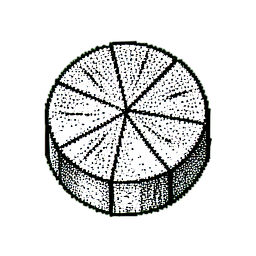 Roda de queijo (1-bit) — sprite pixel art 256×256