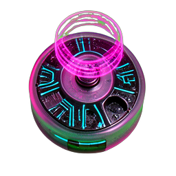 Roue de fromage (Cyberpunk) — sprite pixel art 256×256