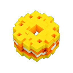 Cheese Wheel (Voxel) - 256x256 pixel art sprite