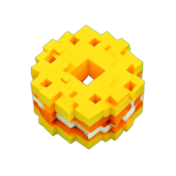 Roue de fromage (Voxel) — sprite pixel art 256×256