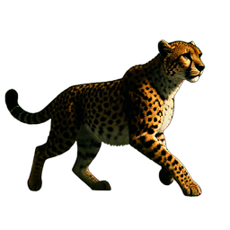 Guépard en course — sprite pixel art 256×256