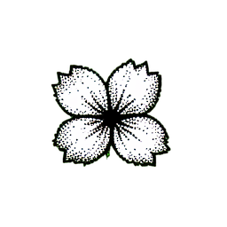 Kirschblüte (1-Bit) — 256×256 Pixel-Art-Sprite