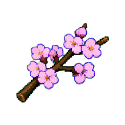 Branche de Cerisier — sprite pixel art 256×256