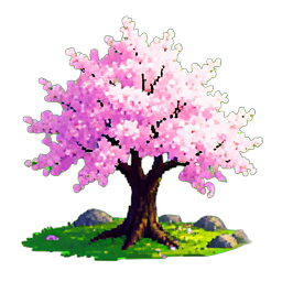 Cherry Blossom Garden - 256x256 pixel art sprite