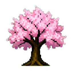 Cherry Blossom Tree — 256×256 pixel art sprite