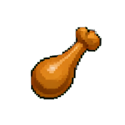 Hähnchenschenkelknochen — 256×256 Pixel-Art-Sprite