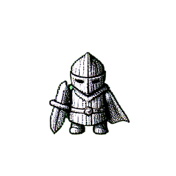 Child Hero (1-Bit) - 256x256 pixel art sprite