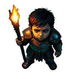 Héros enfant (Cinématique) — sprite pixel art 256×256