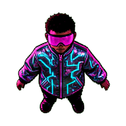 Child Hero (Cyberpunk) - 256x256 pixel art sprite