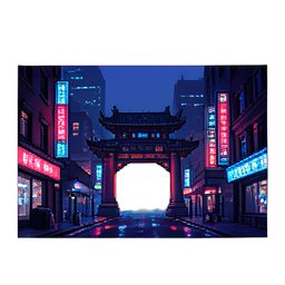 唐人街大门 — 256×256 像素游戏素材