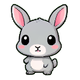 친칠라 부드러운 회색 — 256×256 픽셀 아트 스프라이트