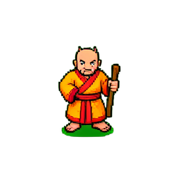 Chinese Monk (16-Bit) - 256x256 pixel art sprite